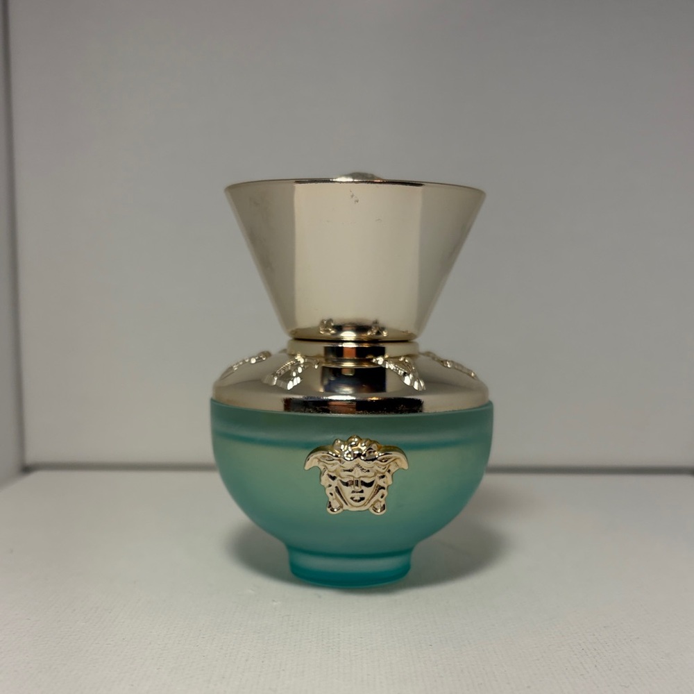 Versace Turquoise and Gold Medusa Bottle